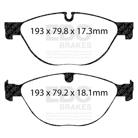 EBC Front YellowStuff Brake Pads - Jaguar F-Type (DP42191R) — view 2