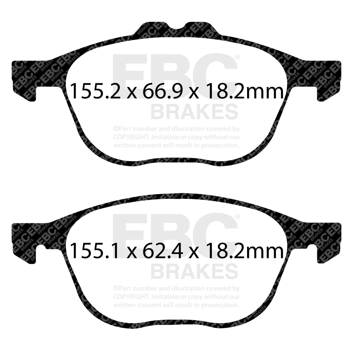 EBC Front GreenStuff Brake Pads - Ford Tourneo Connect (DP22194) — view 2
