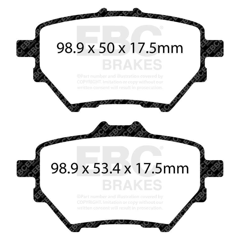 EBC Rear GreenStuff Brake Pads - Peugeot 308 / Peugeot 308 Sw (DP22196) — view 2