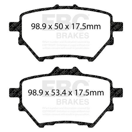 EBC Rear YellowStuff Brake Pads - Peugeot 308 / Peugeot 308 Sw (DP42196R) — view 2