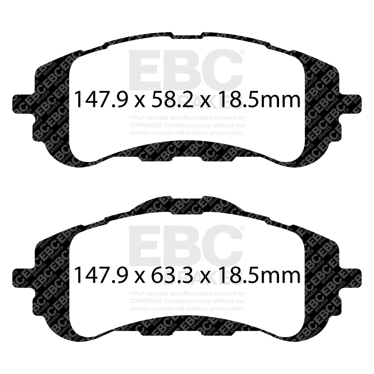 EBC Front YellowStuff Brake Pads - Peugeot 308 / Peugeot 308 Sw (DP42200R) — view 2