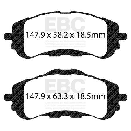 EBC Front YellowStuff Brake Pads - Peugeot 308 / Peugeot 308 Sw (DP42200R) — view 2