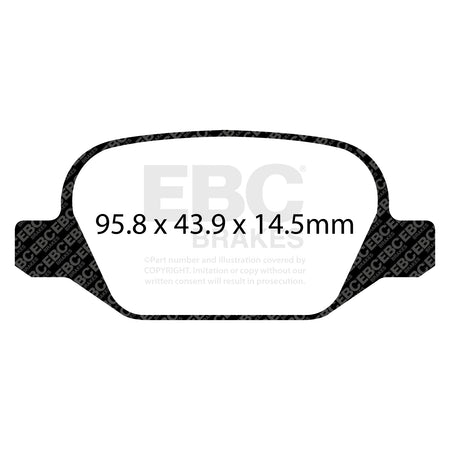 EBC Rear Ultimax Brake Pads - Fiat Panda / Fiat Panda Cross (DPX2202) — view 2