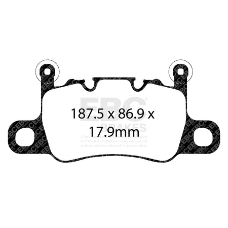 EBC Rear Racing RP-1 Brake Pads - Porsche 911 (991|2) / Porsche 911 (991) (DP82207RP1) — view 2