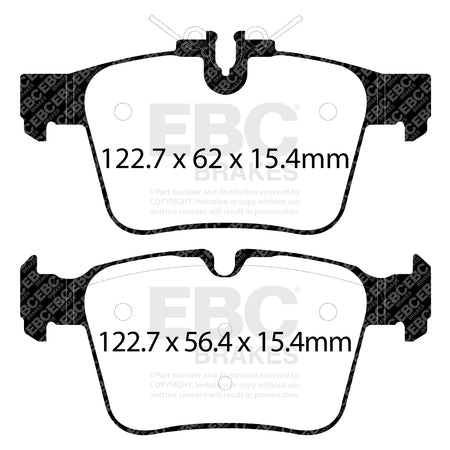 EBC Rear YellowStuff Brake Pads - Mercedes-Benz C-Class (W205) / Mercedes-Benz C-Class (S205) (DP42215R) — view 2