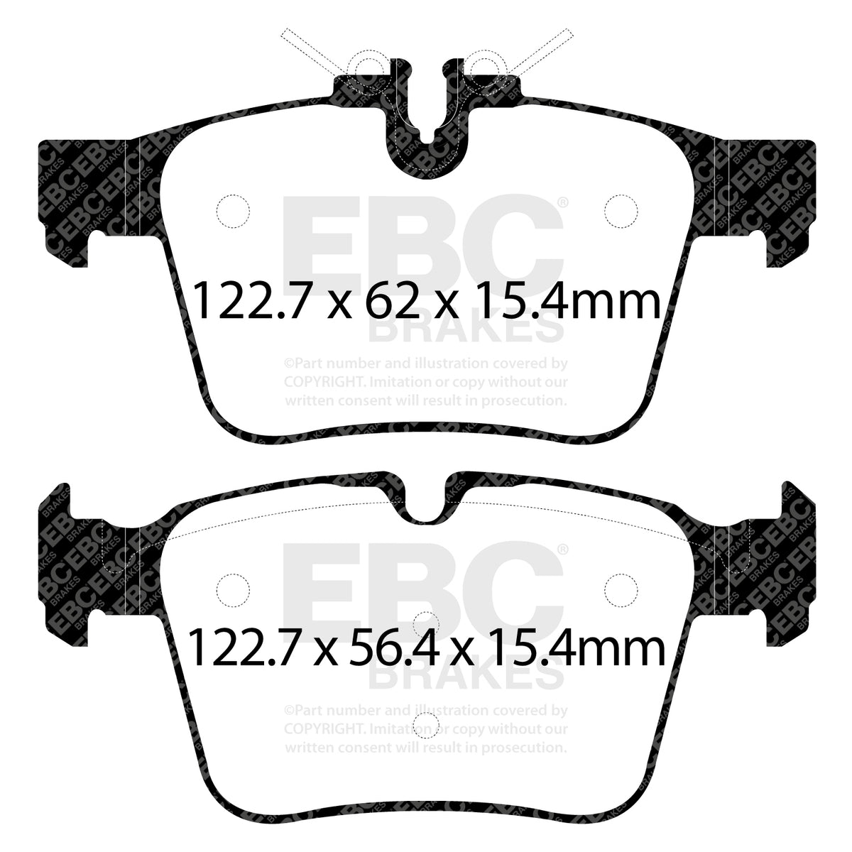 EBC Rear Ultimax Brake Pads - Mercedes-Benz C-Class (W205) / Mercedes-Benz C-Class (S205) (DPX2215) — view 2