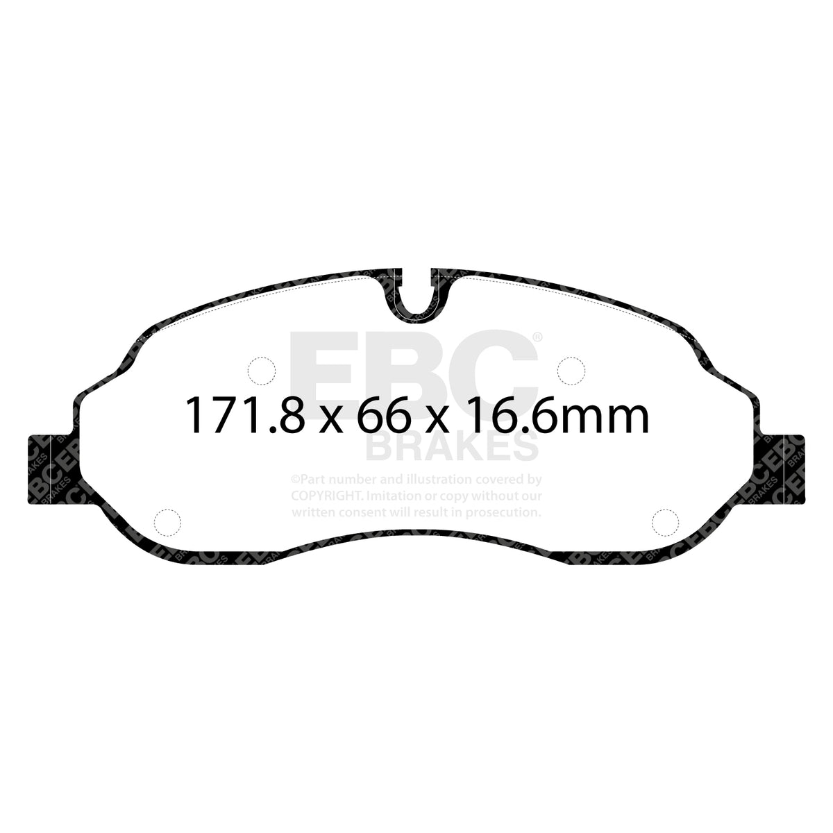 EBC Front Ultimax Brake Pads - Ford Commercial Transit (4th Gen) / Ford Commercial E-transit (4th Gen) (DPX2221) — view 2
