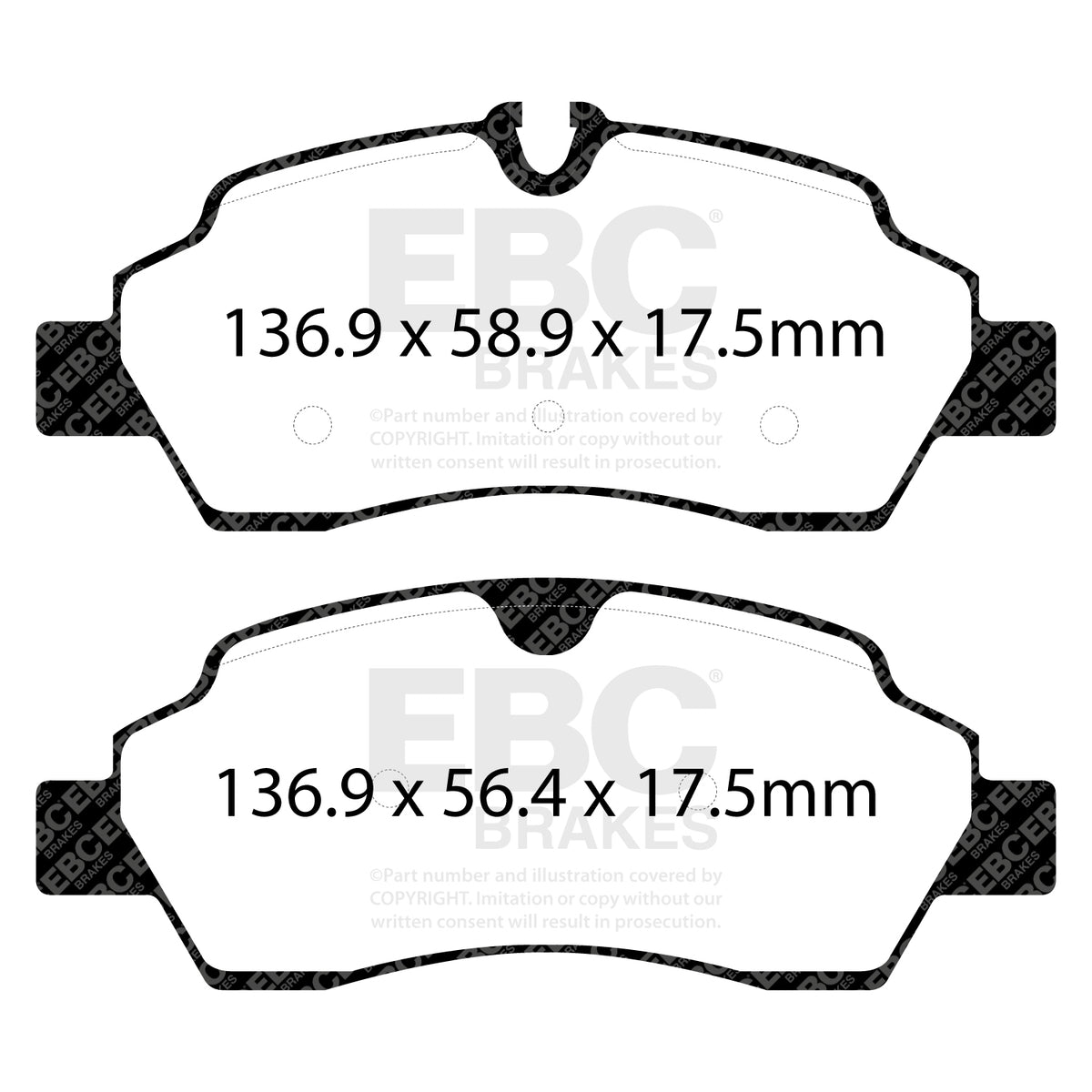 EBC Rear YellowStuff Brake Pads - Ford Commercial Transit (4th Gen) / Ford Commercial Transit Custom (DP42222R) — view 2