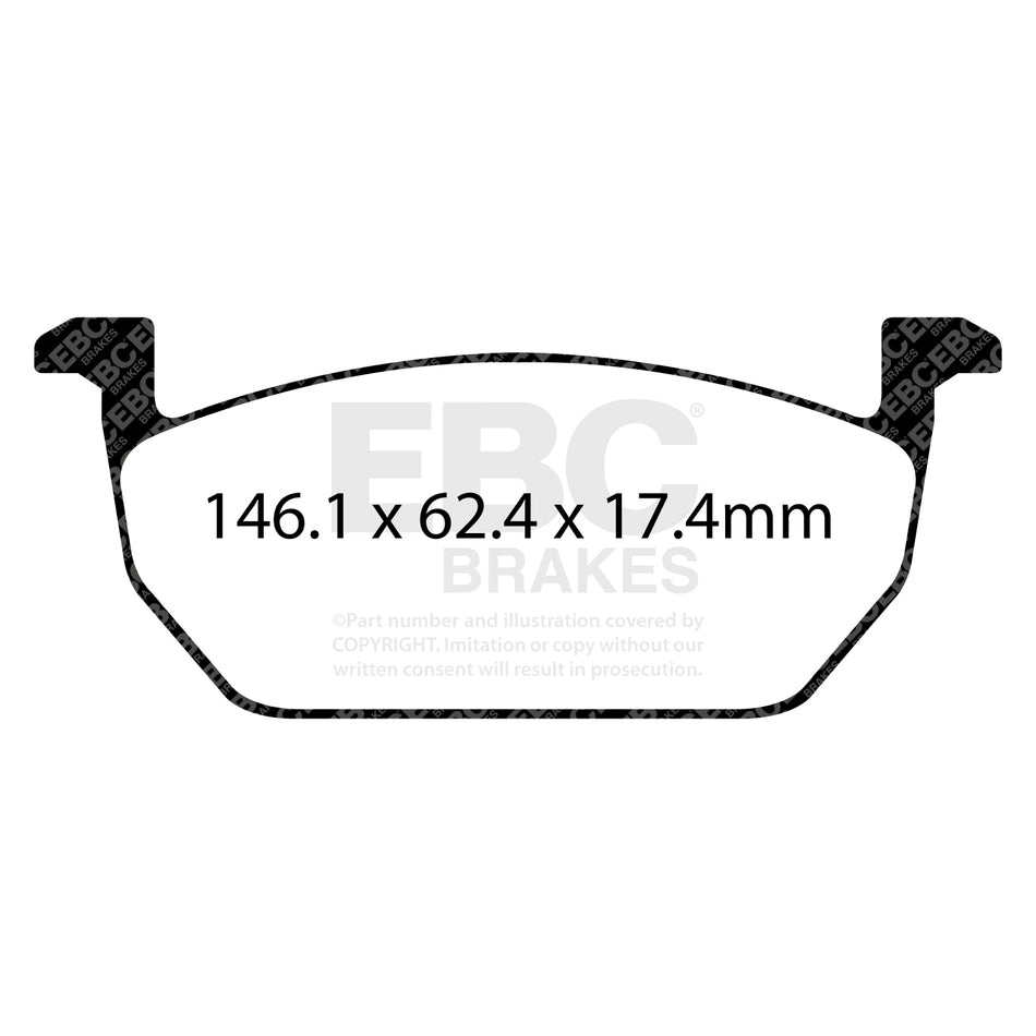 EBC Front YellowStuff Brake Pads - Skoda Octavia (5E) / Volkswagen Golf (DP42225R) — view 2