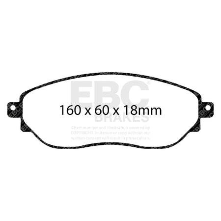 EBC Front Ultimax Brake Pads - Renault Commercial Trafic / Renault Trafic Passenger (DPX2226) — view 2