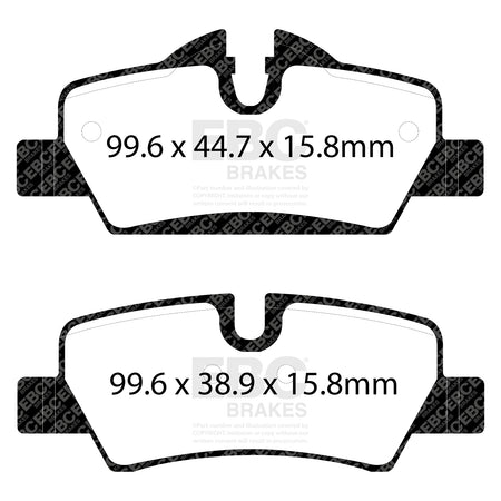 EBC Rear YellowStuff Brake Pads - Mini Hatch (3rd Gen) (F56) / Mini Hatch (3rd Gen) (F55) (DP42228R) — view 2