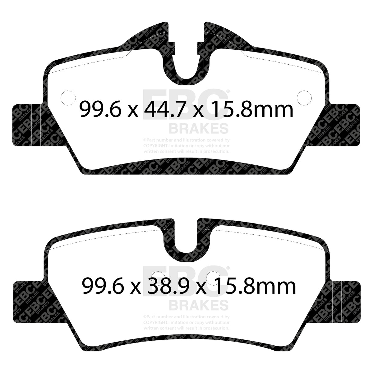 EBC Rear GreenStuff Brake Pads - Mini Hatch (3rd Gen) (F55) / Mini Hatch (3rd Gen) (F56) (DP22228) — view 2