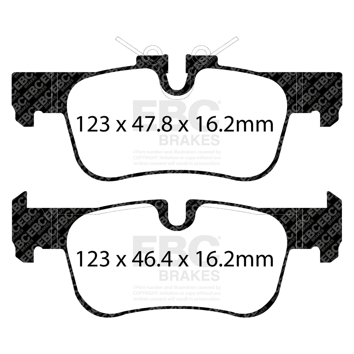 EBC Rear YellowStuff Brake Pads - Mini Clubman (F54) / BMW X1 (F48) (DP42235R) — view 2