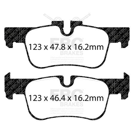 EBC Rear Ultimax Brake Pads - Mini Clubman (F54) / BMW X1 (F48) (DPX2235) — view 2