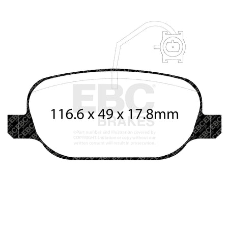 EBC Rear GreenStuff Brake Pads - Alfa Romeo 4C (DP22236) — view 2
