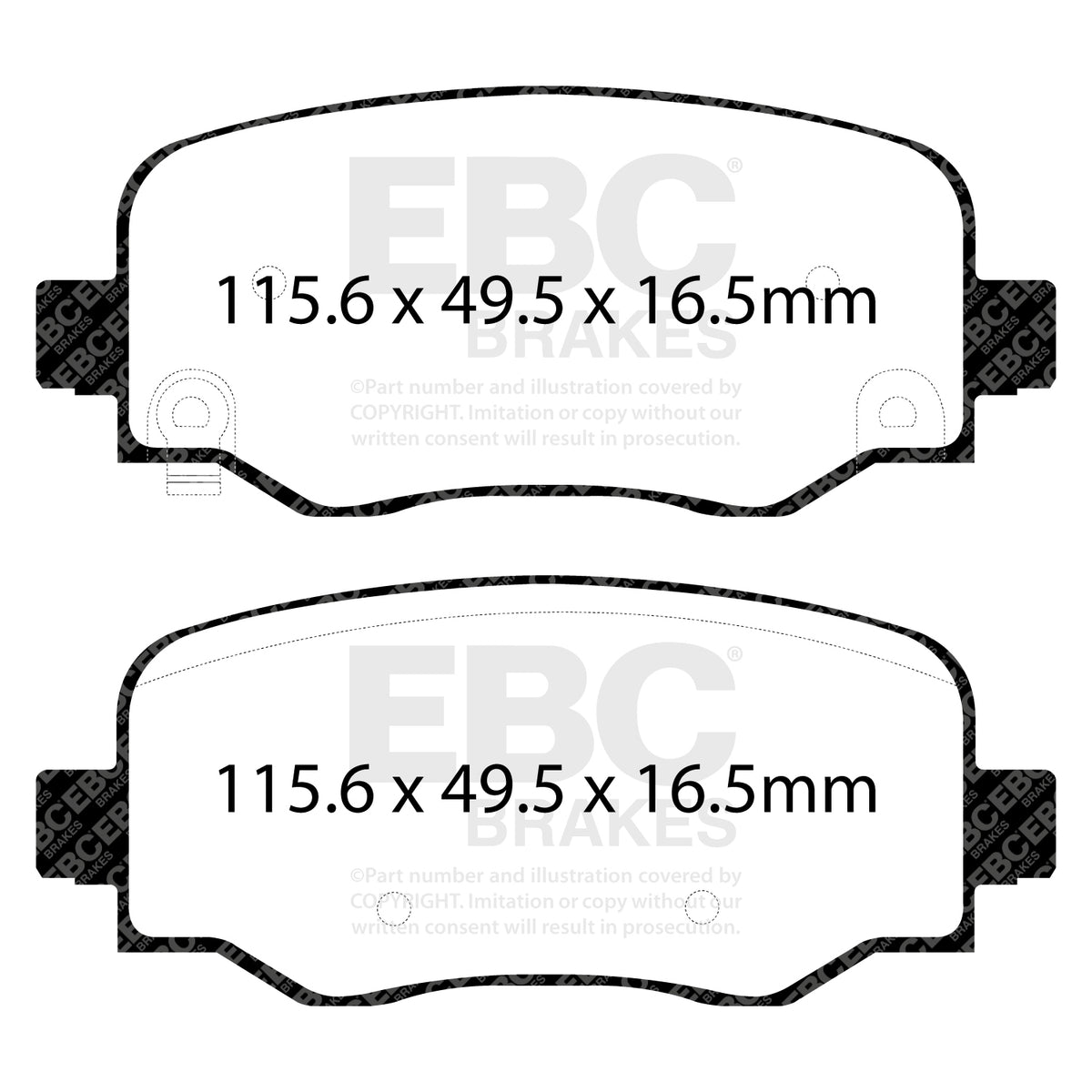 EBC Rear GreenStuff Brake Pads - Fiat 500x / Jeep Renegade (DP22237) — view 2