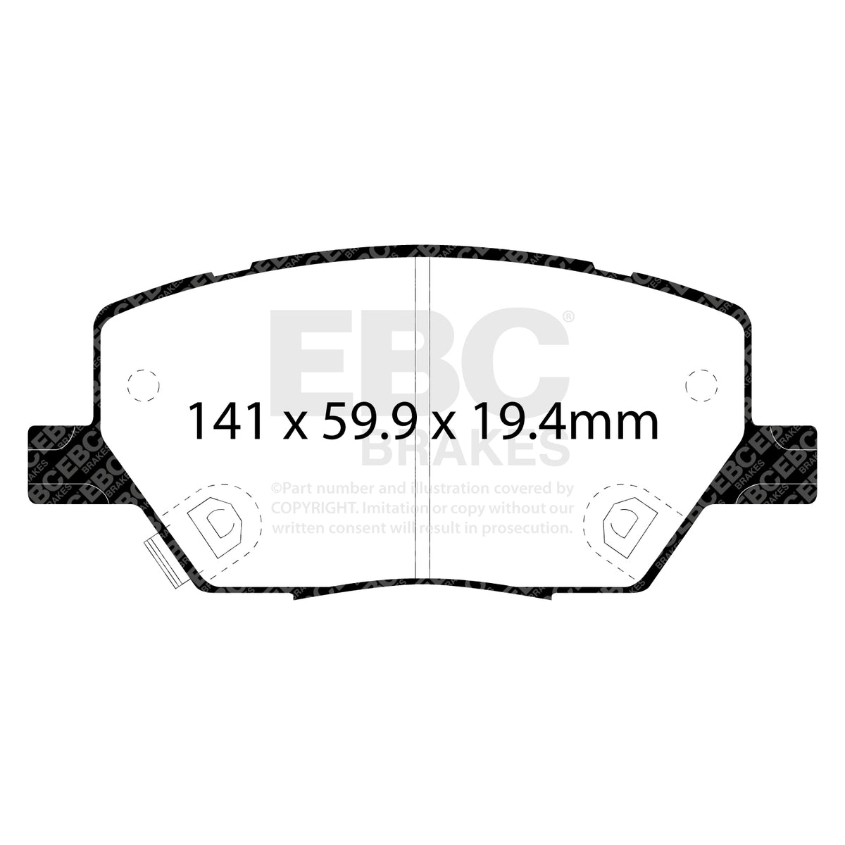 EBC Front Ultimax Brake Pads - Jeep Renegade / Fiat 500x (DPX2239) — view 2