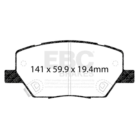 EBC Front GreenStuff Brake Pads - Jeep Renegade / Fiat 500x (DP22239) — view 2