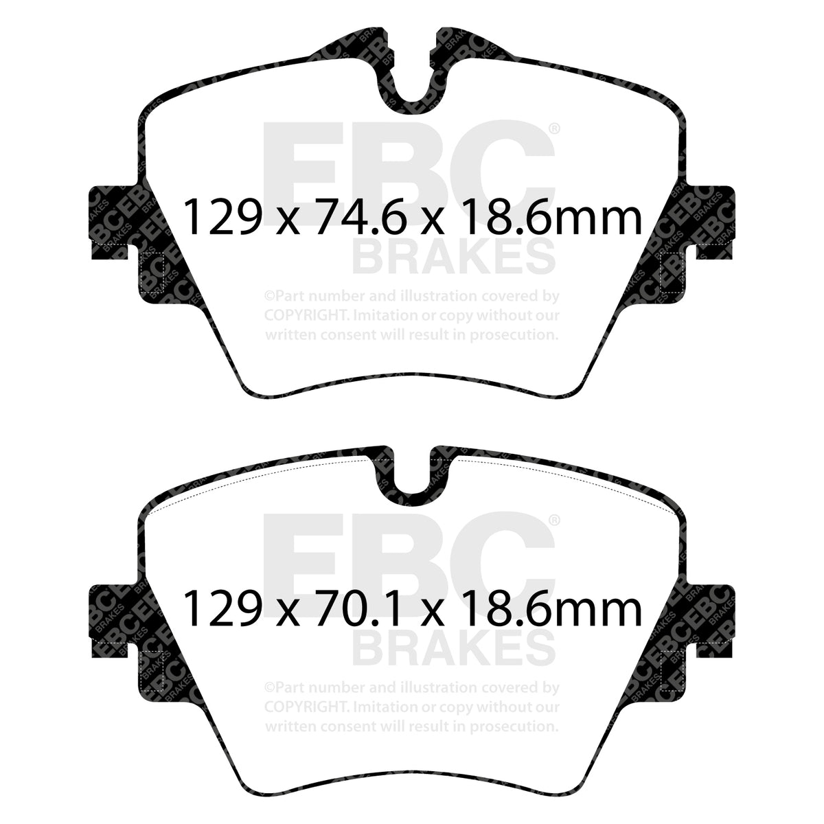 EBC Front YellowStuff Brake Pads - Mini Countryman (F60) / BMW X1 (F48) (DP42245R) — view 2