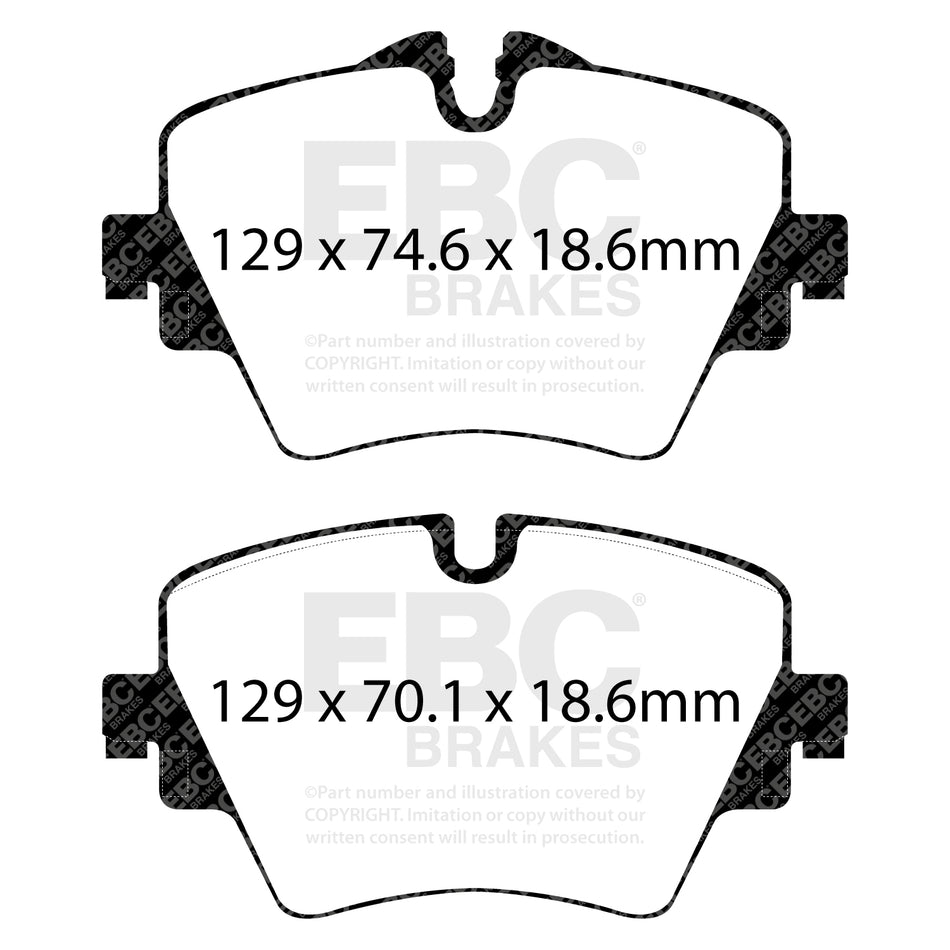 EBC Front RedStuff Brake Pads - BMW 2 Series (F45 Active Tourer) / BMW 2 Series (F44) (DP32245C) — view 2