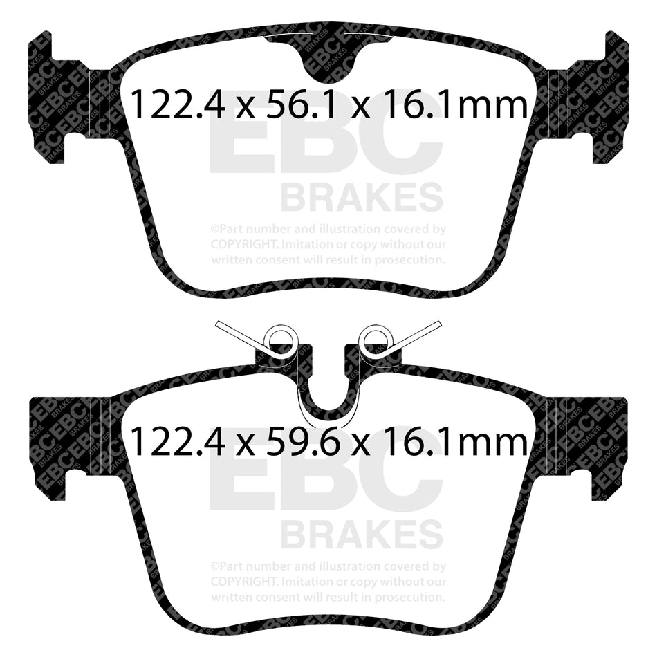 EBC Rear RedStuff Brake Pads - Jaguar XF (X260) / Jaguar Xe (DP32246C) — view 2