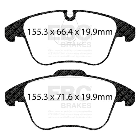 EBC Front Ultimax Brake Pads - Jaguar Xe / MG Zs Ev (DPX2252) — view 2