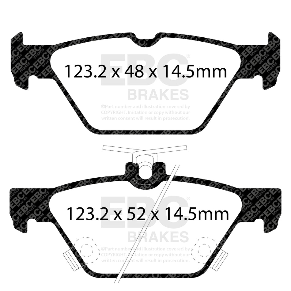 EBC Rear GreenStuff Brake Pads - Subaru Outback / Subaru Xv (DP22257) — view 2