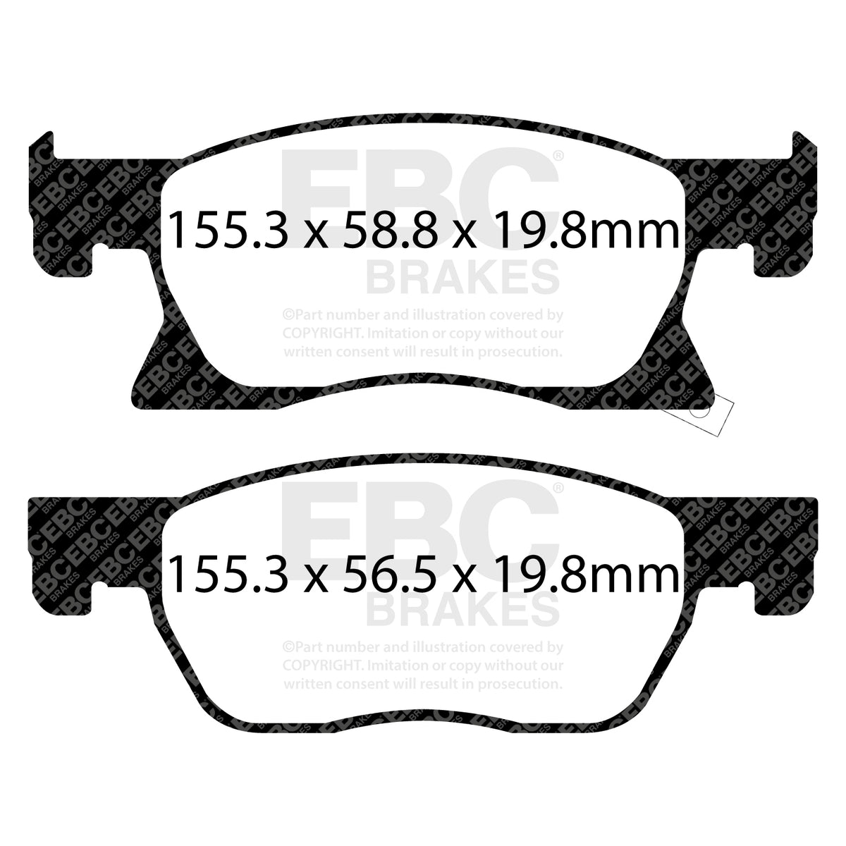EBC Front GreenStuff Brake Pads - Opel Astra (K) / Vauxhall Astra (K) (DP22266) — view 2