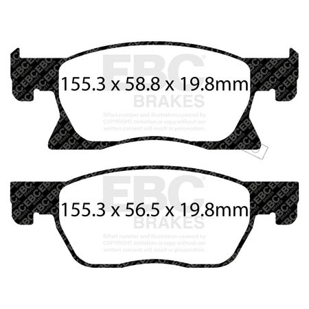 EBC Front Ultimax Brake Pads - Opel Astra (K) / Vauxhall Astra (K) (DPX2266) — view 2