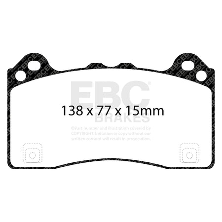 EBC Front Racing RP-1 Brake Pads - Ford Focus / Audi S3 (DP82274RP1) — view 2