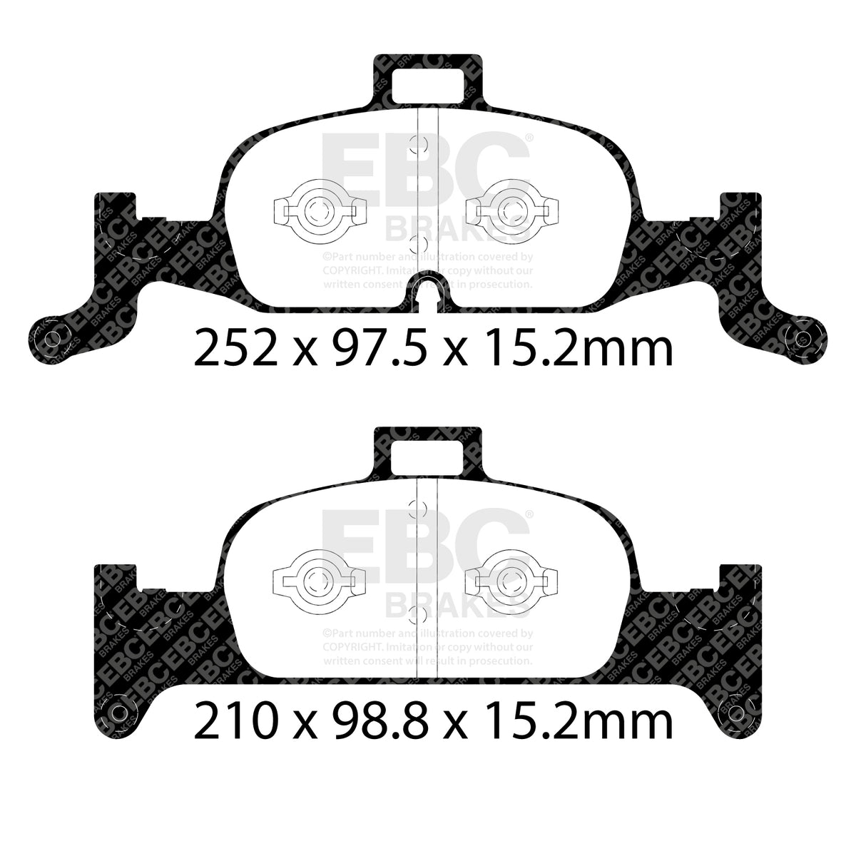 EBC Front BlueStuff Brake Pads - Audi A5 / Audi A5 quattro (DP52290NDX) — view 2