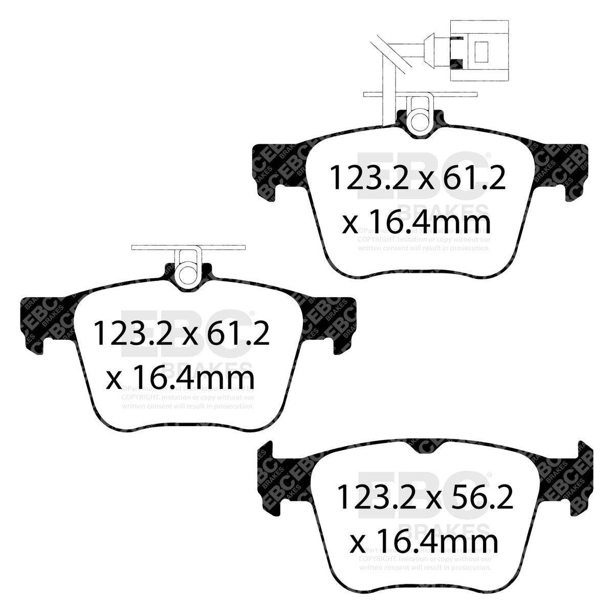 EBC Rear BlueStuff Brake Pads - Audi RS3 / Audi Rsq3 (DP52295NDX) — view 2