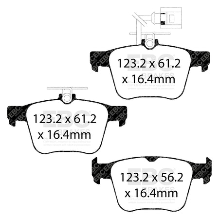 EBC Rear BlueStuff Brake Pads - Audi RS3 / Audi Rsq3 (DP52295NDX) — view 2