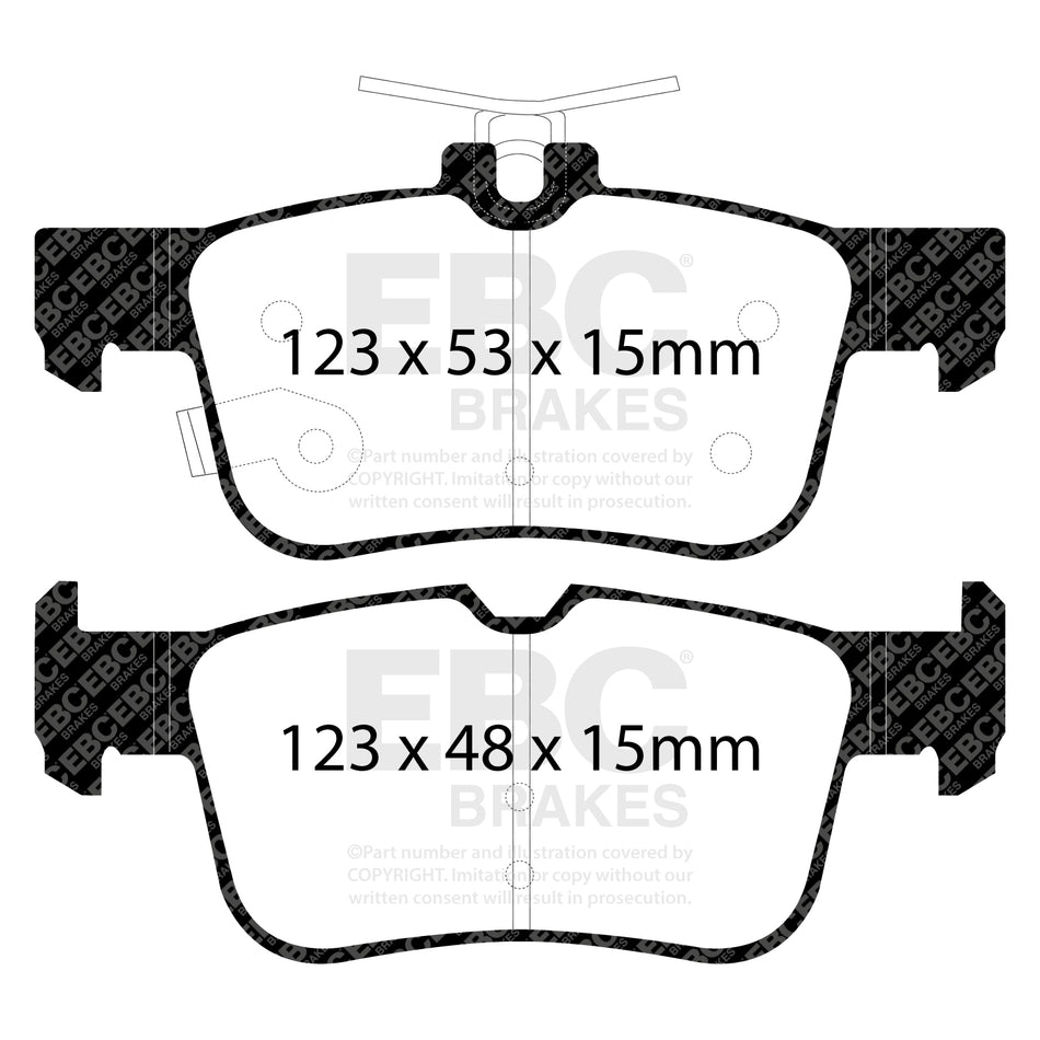 EBC Rear YellowStuff Brake Pads - Ford Mondeo (DP42300R) — view 2