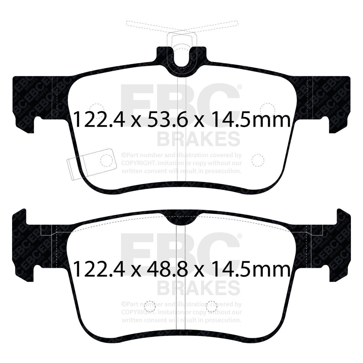 EBC Rear GreenStuff Brake Pads - Honda Civic (10th Gen) (DP22301) — view 2