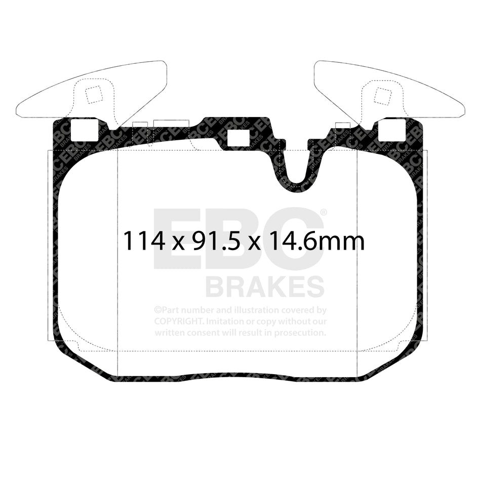 EBC Front YellowStuff Brake Pads - BMW I8 (DP42303R) — view 2