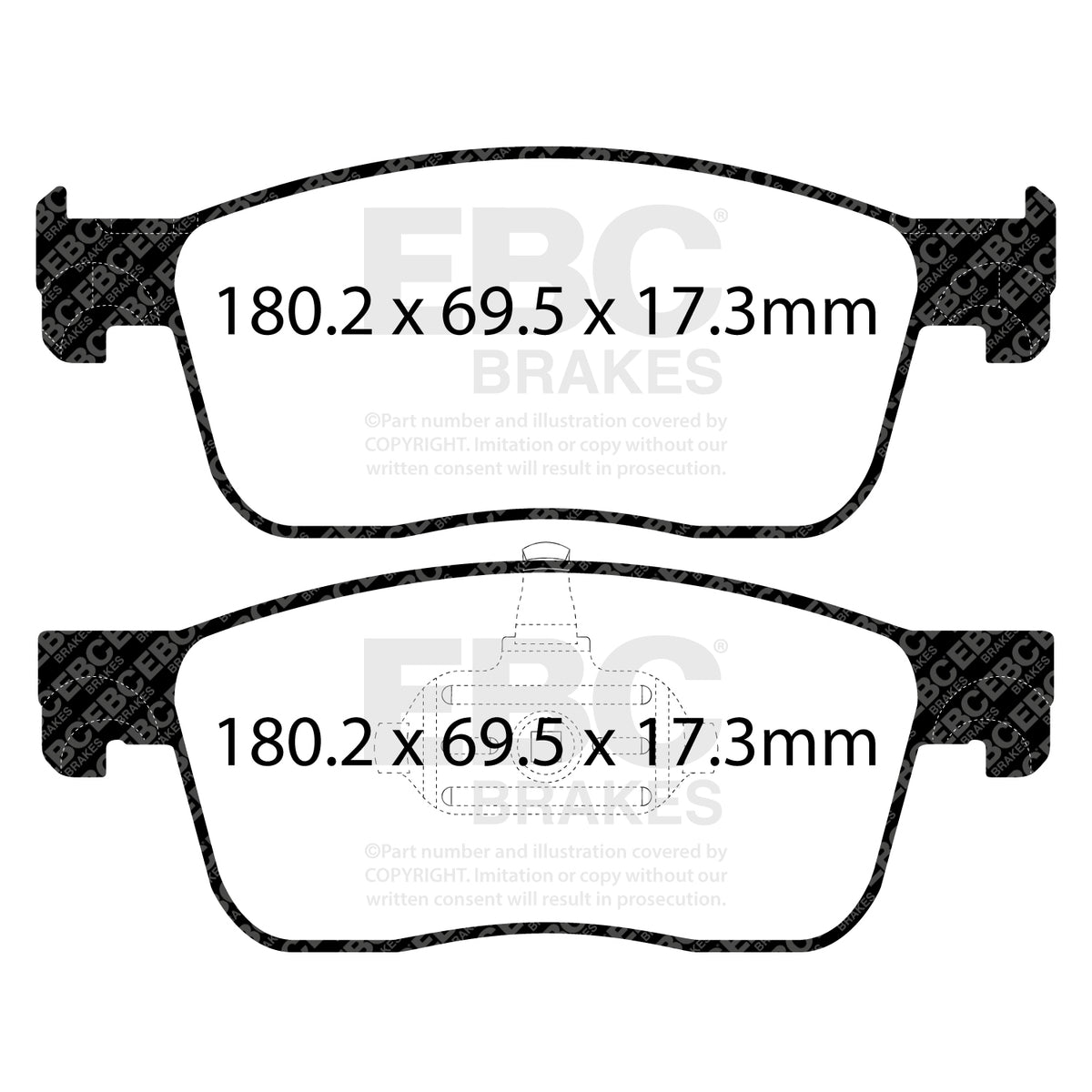 EBC Front Ultimax Brake Pads - Citroen Commercial Dispatch / Peugeot Commercial Expert (DPX2308) — view 2