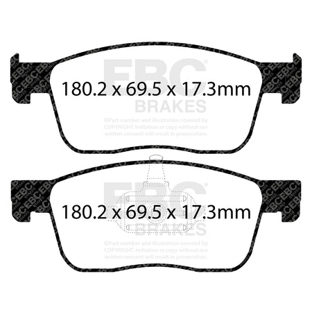 EBC Front Ultimax Brake Pads - Citroen Commercial Dispatch / Peugeot Commercial Expert (DPX2308) — view 2