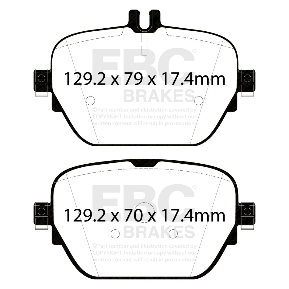 EBC Rear YellowStuff Brake Pads - Mercedes-Benz E-Class (S213) / Mercedes-Benz E-Class (W213) (DP42314R) — view 2