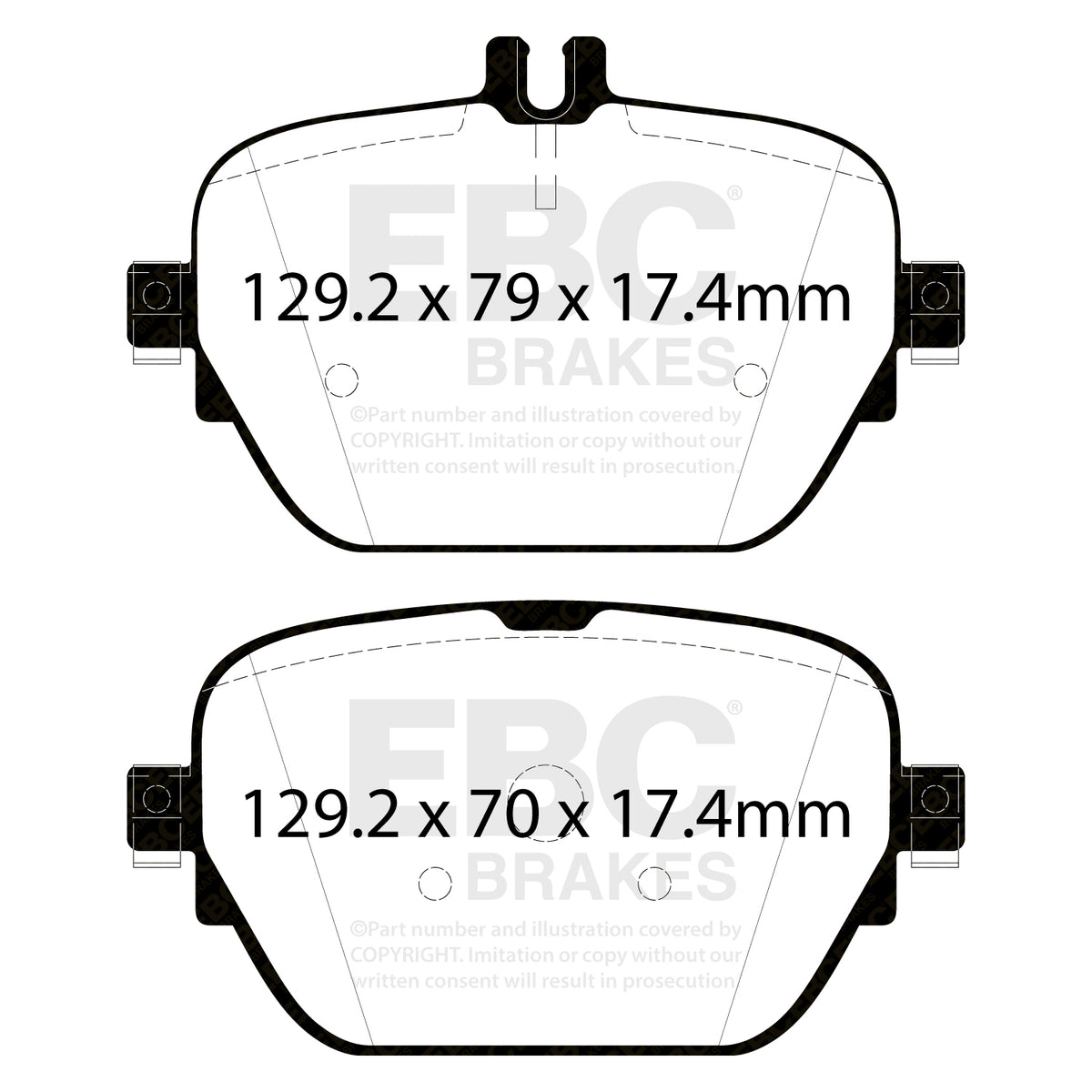 EBC Rear RedStuff Brake Pads - Mercedes-Benz E-Class (S213) / Mercedes-Benz E-Class (A238) (DP32314C) — view 2