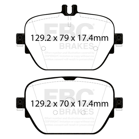 EBC Rear RedStuff Brake Pads - Mercedes-Benz E-Class (S213) / Mercedes-Benz E-Class (A238) (DP32314C) — view 2