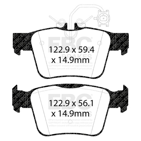 EBC Rear RedStuff Brake Pads - Maserati Ghibli (M157) / Alfa Romeo Giulia (952) (DP32315C) — view 2