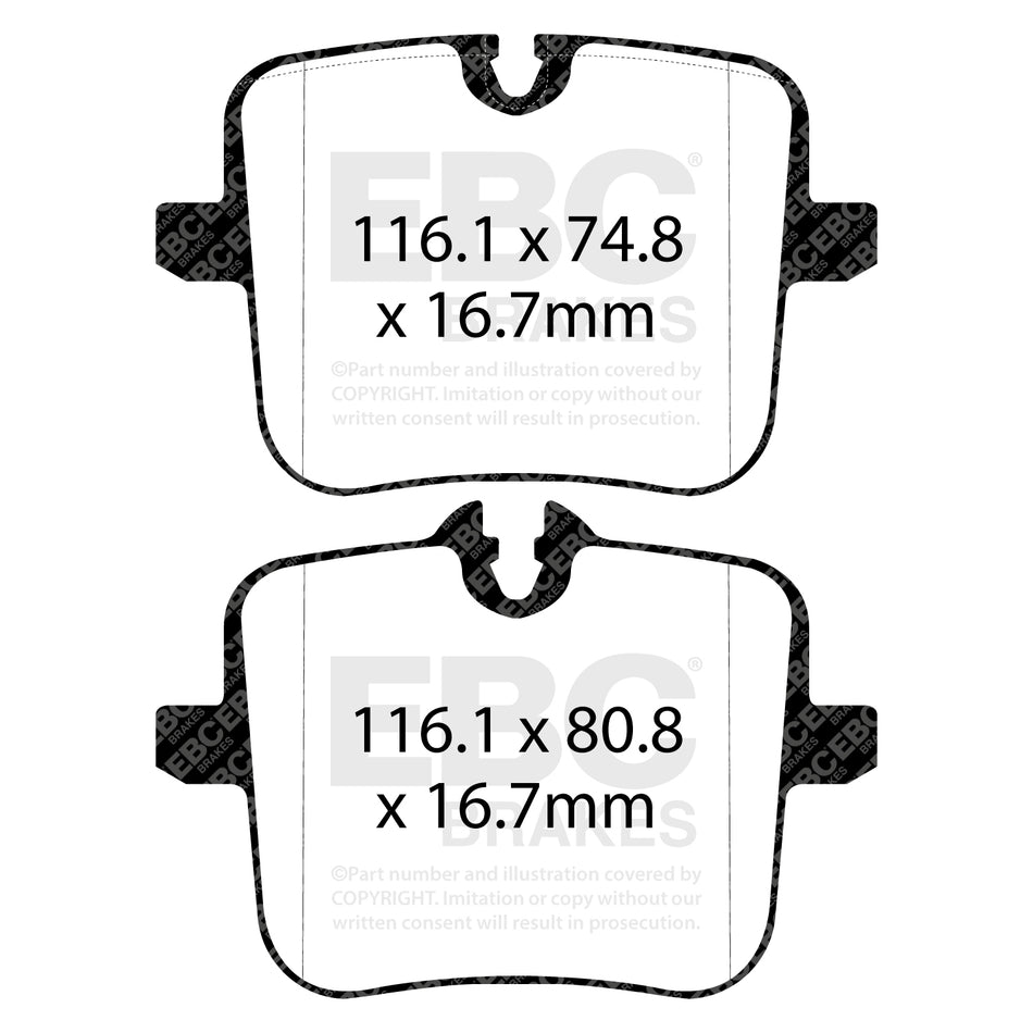 EBC Rear BlueStuff Brake Pads - BMW X5 (G05) / BMW X6 (G06) (DP52320NDX) — view 2