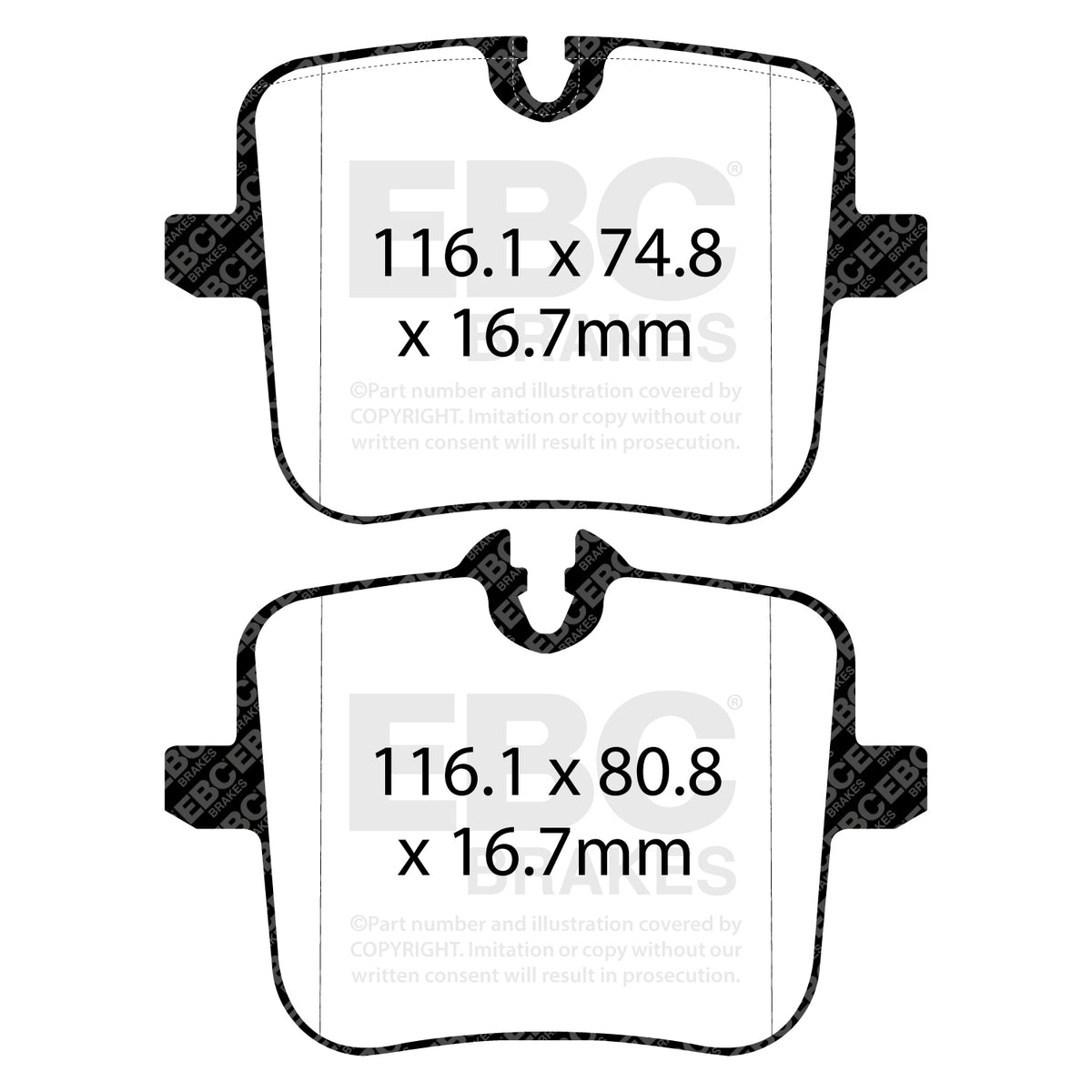 EBC Rear RedStuff Brake Pads - BMW M8 / BMW M8 Competition (DP32320C) — view 2
