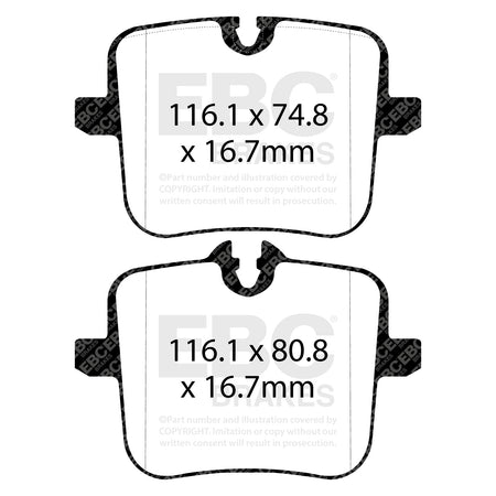 EBC Rear Racing RP-X Brake Pads - BMW M8 / BMW M8 Competition (DP82320RPX) — view 2
