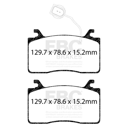 EBC Front YellowStuff Brake Pads - Alfa Romeo Stelvio / Alfa Romeo Giulia (952) (DP42325R) — view 2