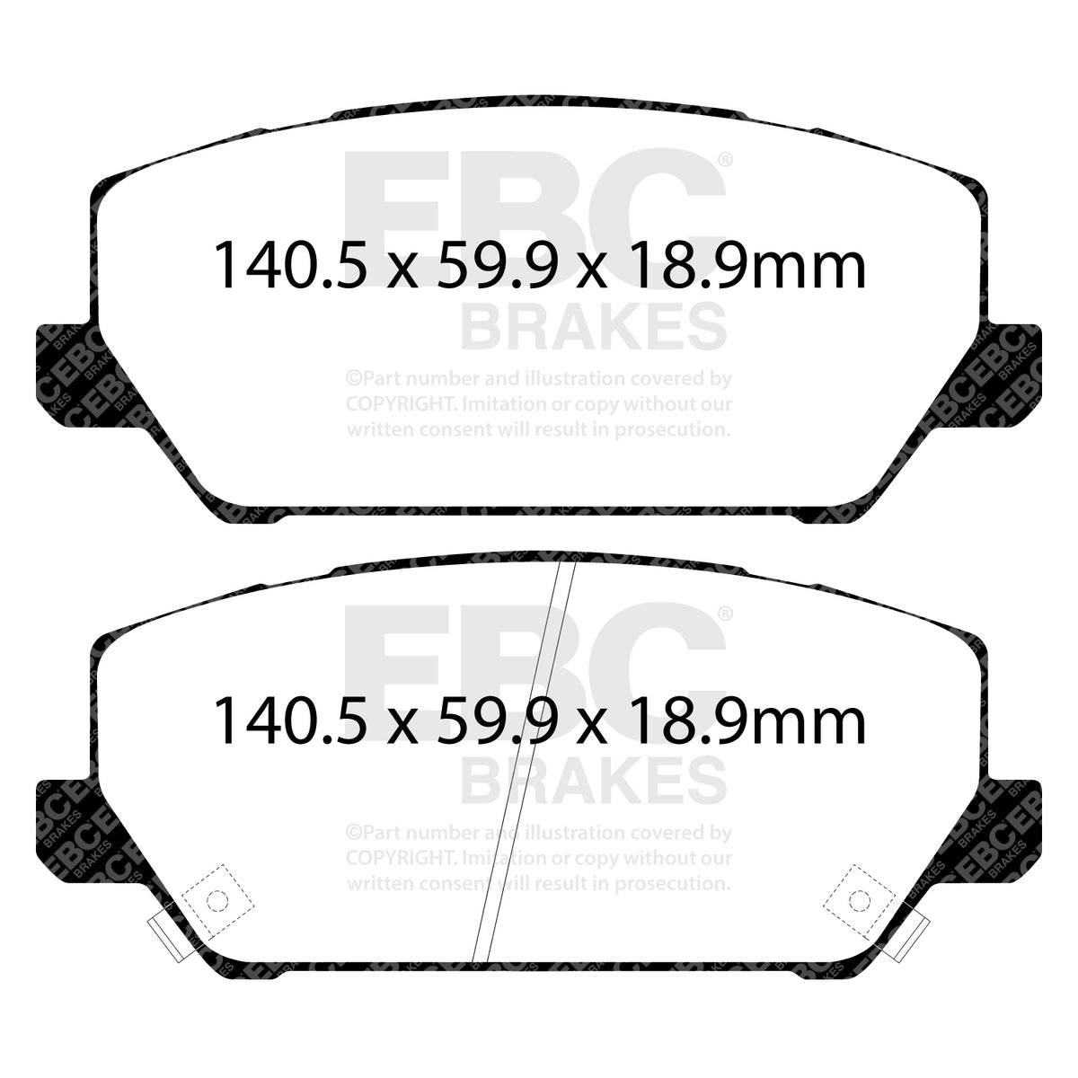 EBC Front BlueStuff Brake Pads - Hyundai I30 N / Hyundai Kona N (DP52343NDX) — view 2