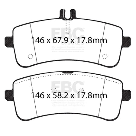EBC Rear BlueStuff Brake Pads - Mercedes-Benz AMG GT / Mercedes-Benz C-Class (S205) (DP52350NDX) — view 2