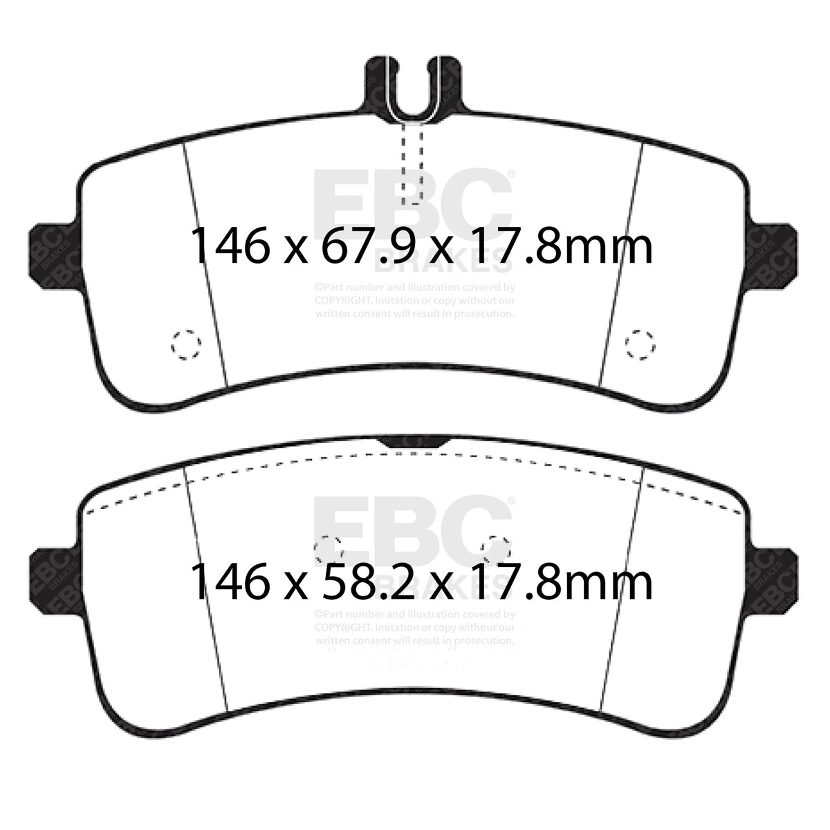 EBC Rear YellowStuff Brake Pads - Mercedes-Benz AMG GT / Mercedes-Benz C-Class (S205) (DP42350R) — view 2