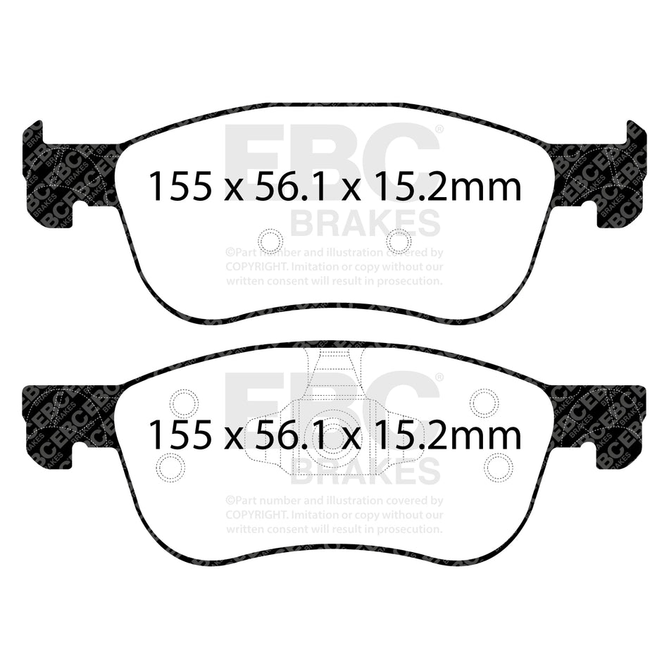 EBC Front BlueStuff Brake Pads - Ford Fiesta / Ford Fiesta Active (DP52353NDX) — view 2